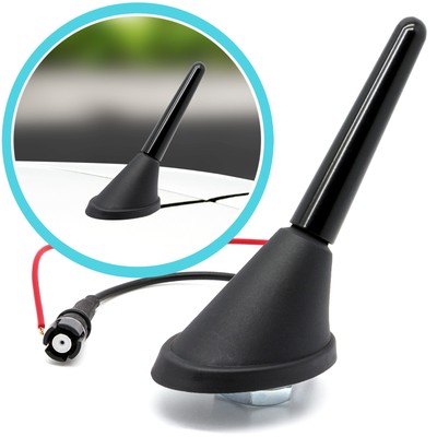 Raku 2 Antenne UKW FM Dachantenne Kurz Stab Verstärker 19cm Peugeot 207 CC 