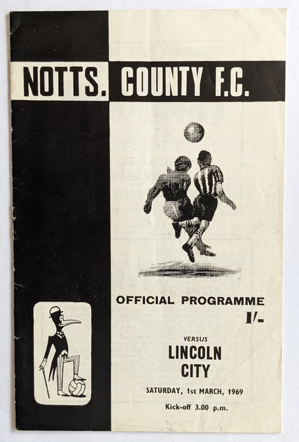 Notts County v Lincoln City 01/03/69 . Matchday Programme .