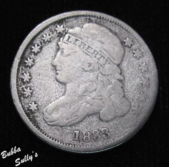 1833 Capped Bust Dime F Details