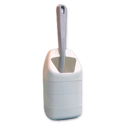 Scopino e porta scopino per WC di dimensioni compatte, con manico in acciaio inox, supporto in plastica di piccole dimensioni, facile da nascondere, salvaspazio, a prova di goccia, facile da montare