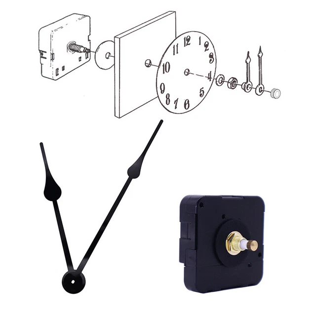 DIY CLOCK MOVEMENT Quartz Mechanism Wall Replacement Repair Tool Parts ...