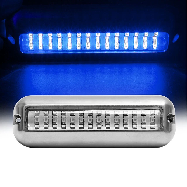 Red Blue 42LED Underwater Boat Marine Transom Light 316 Stainless Steel Pontoon