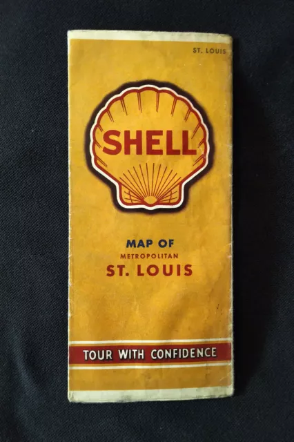 VINTAGE 1941 Shell Oil gas road map of St Louis, Missouri, USA