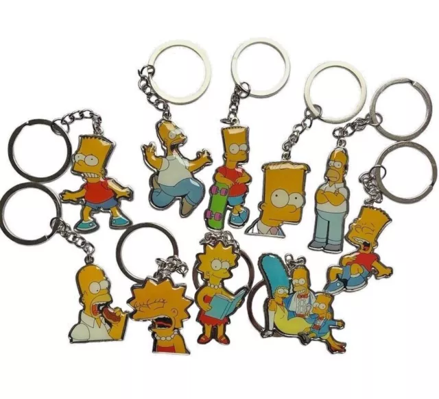 The Simpsons Homer, Bart, Marge, Lisa Simpson Enamelled Keychain-Keyring