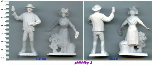 Figurines plastique blanc MOKAREX 1960 provinces - Couple : ANGEVIN et ANGEVINE