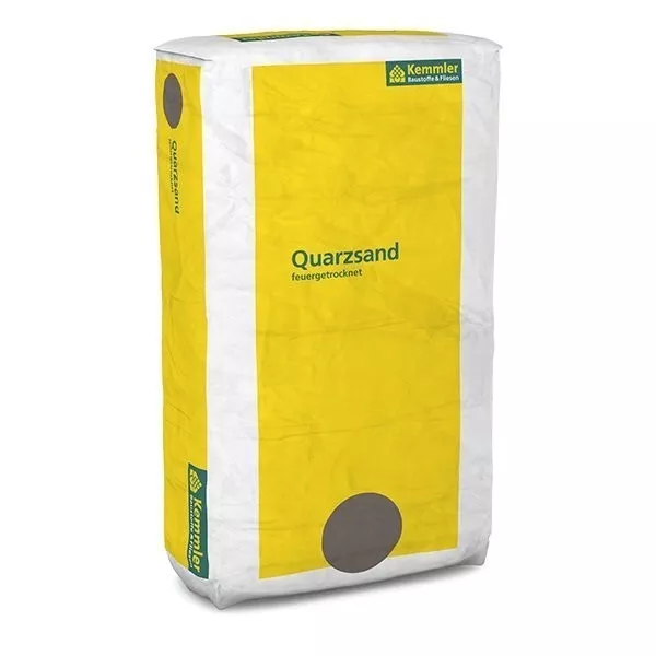 Kemmler QS60 Quarzsand 25 kg/Sack Korn 0,60 bis 1,20 mm feuergetrocknet in weiß