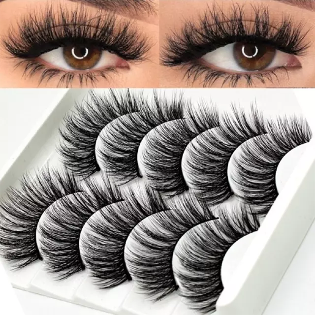 5 Paires/Boîte 3D Faux Cils Naturels Longs Épais Mixtes Faux Cils Maquillage 《