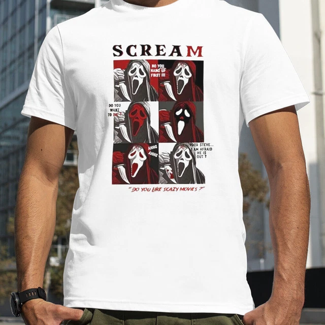 Horror Movie Fans Ghostface Scream Halloween Quotes 2D T-SHIRT Best Price