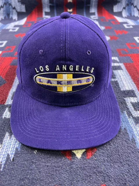 Vintage 1990's Los Angeles Lakers Sports Specialties Motion Script Snapback  Hat / Sole Food SF