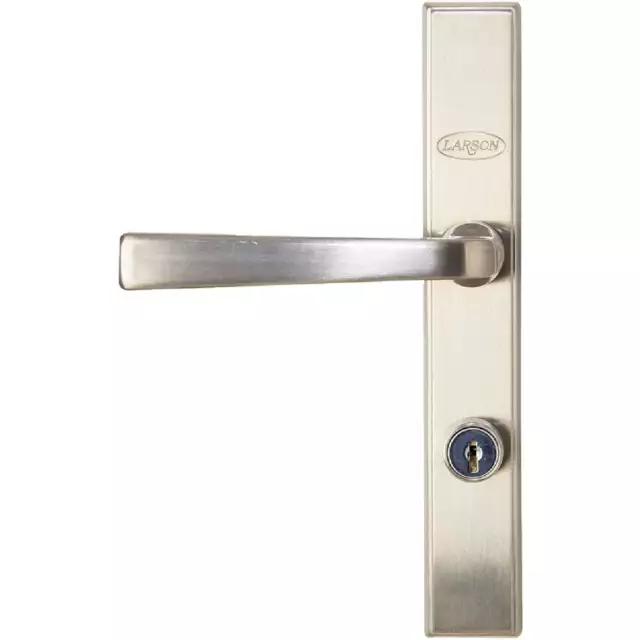 Larson QuickFit Brushed Nickel Die-Cast Metal Locking Storm Door Straight