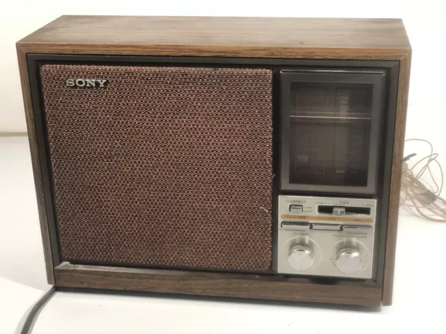 Vintage Sony dessus de Table Radio Am Fm Wb TV Modèle ICF-9660W