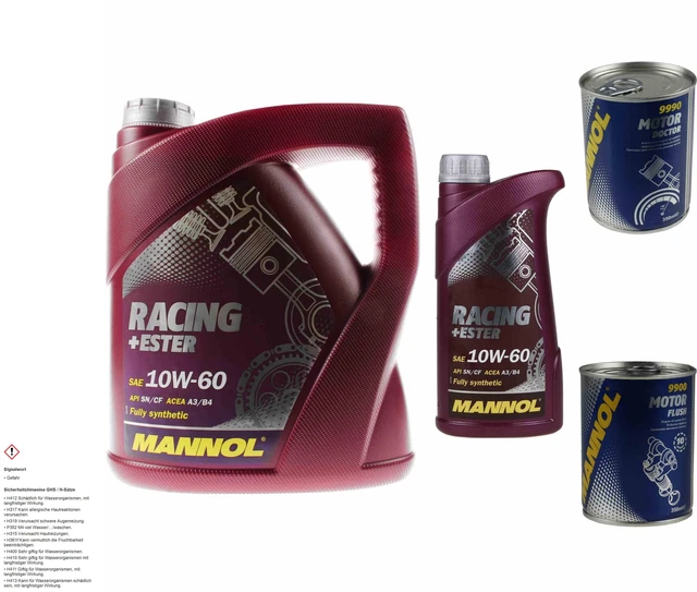 5L Olio Motore mannol Racing + Ester 10W-60 1xMotor Doctor + Motore Rosso