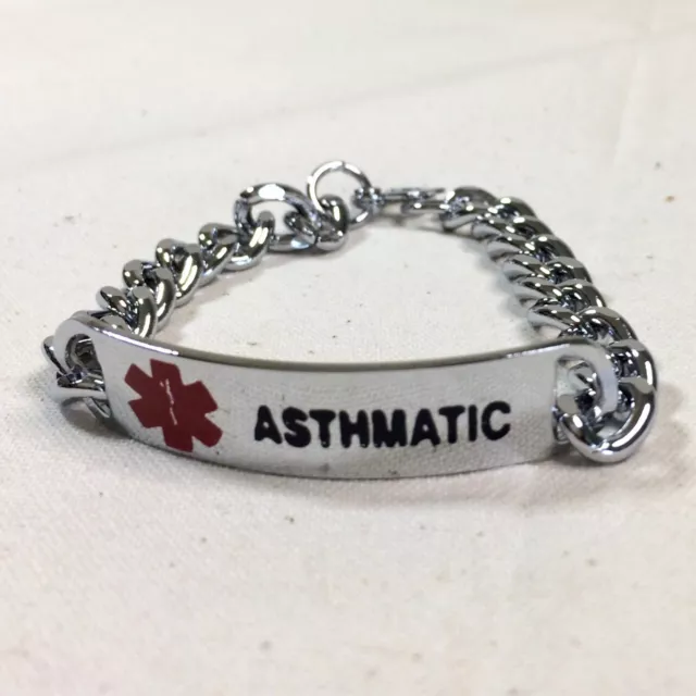 Vintage ASTHMATIC Emergency Medical Alert ID Wristband Bracelet