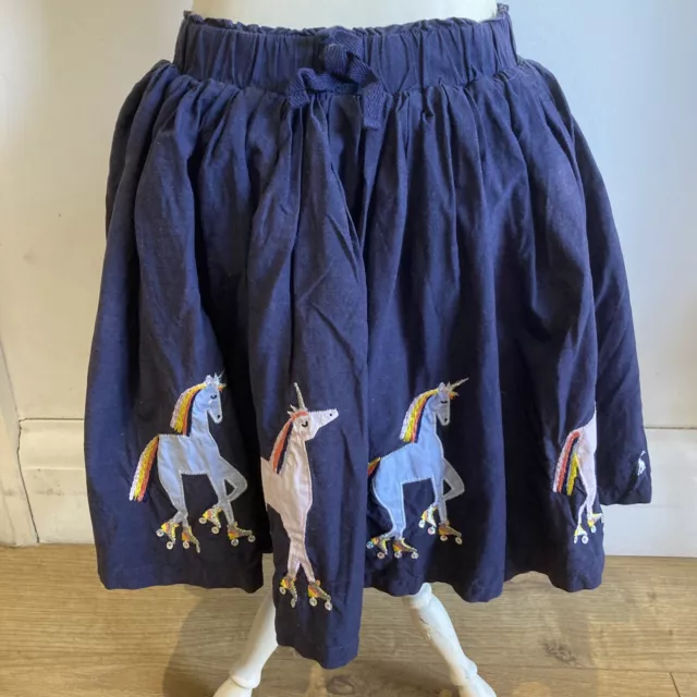 Joules Navy Lined Cotton Unicorn Skirt, Age 6 Years