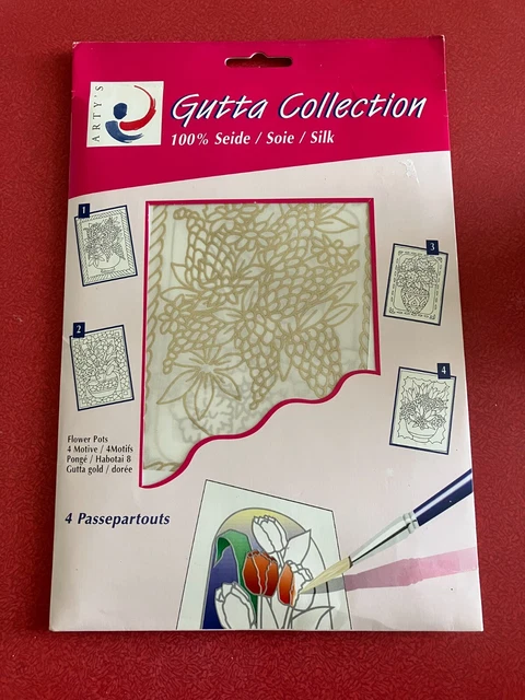 Kit de tarjetas 100% seda de Arty's 4 diseños listos para pintar incluye tarjetas