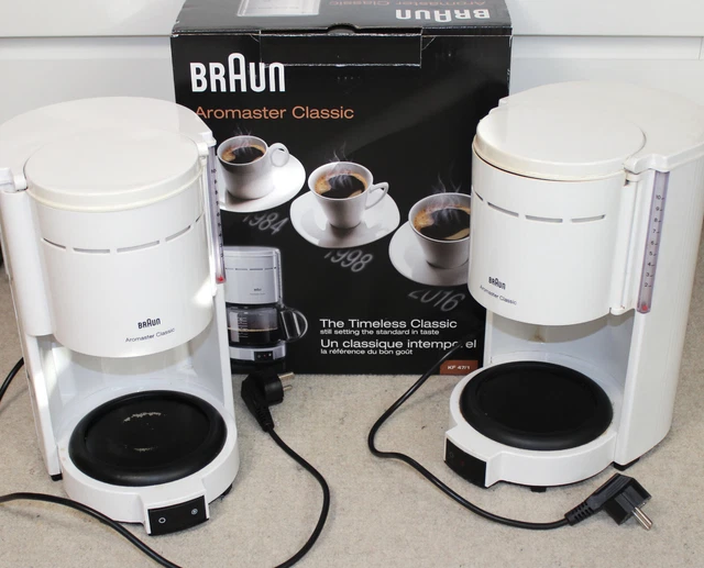 2x BRAUN KF 47/1 Kaffeeautomat Aromaster Kaffeemaschine Classic weiß defekt