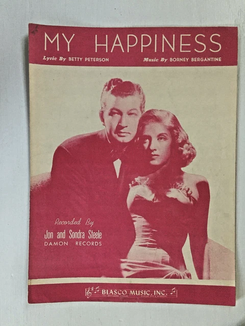 VINTAGE SHEET MUSIC-1948-MY Happiness-Jon & Sondra Steele-Peterson