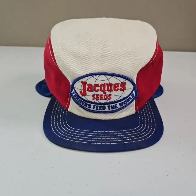 Vintage Jacques Seed Farmers Feed The World Patch USA K Products Trucker Hat NOS