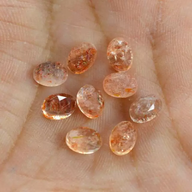 Naturale Sunstone Ovale Rose-Cut Sfuso Gemma Misura 9x11mm - 10x14mm di Qualità