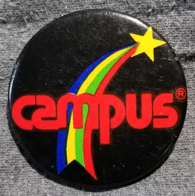 LMH Pin Button  CAMPUS Rainbow Star Logo LGBT LGBTQ 1980s 2-1/16"