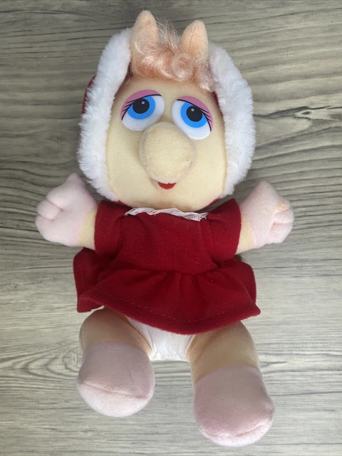 Vintage 1987 Baby Miss Piggy 8'' Plush Jim Henson Muppet Babies