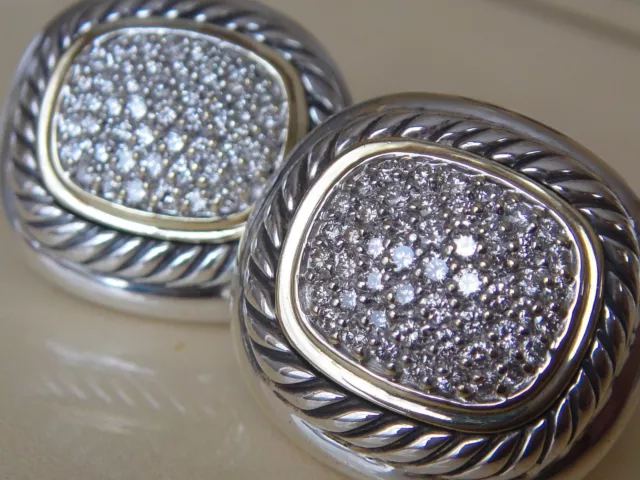 $3950 DAVID YURMAN 18K Gold,Ss Albion Large Diamond Earrings $1,599.99 ...