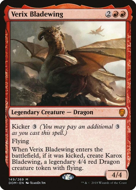 Verix Bladewing 1x FOIL DOM MTG Dominaria Mythic MINT red Verix Bladewing 1x FOIL DOM MTG Dominaria Mythic MINT red