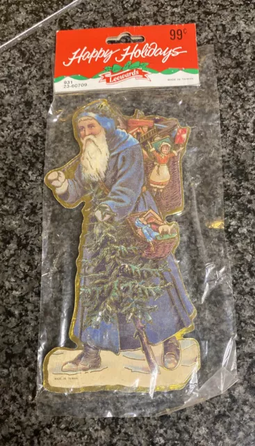 Vintage Leewards Victorian Santa St. Nick Old World Die Cut Christmas Ornament