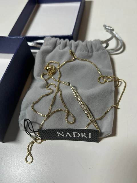 NADRI Gold Tone, Crystals Lariat Necklace NEW