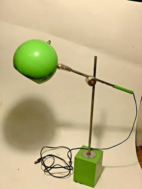 Original Robert Sonneman mid-century vintage eyeball or table lamp -green - 60's