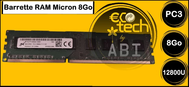 Barrette RAM 8Go DDR3 Pour MSI Z77A-G45 Gaming – PC3-12800, Non-ECC, Garantie à Vie