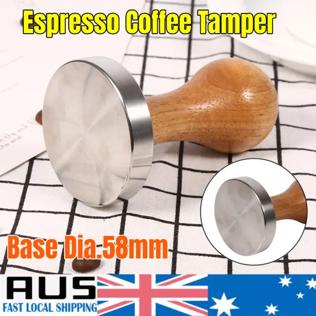 NEW 58mm Stainless Steel Coffee Tamper Tampa Tamp Espresso Barista Press Tool AU