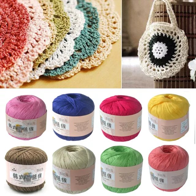 1PC 50g Cotton Crochet Thread  Hand Knitting Yarns 2 Ply Cord DIY Woven Crafts