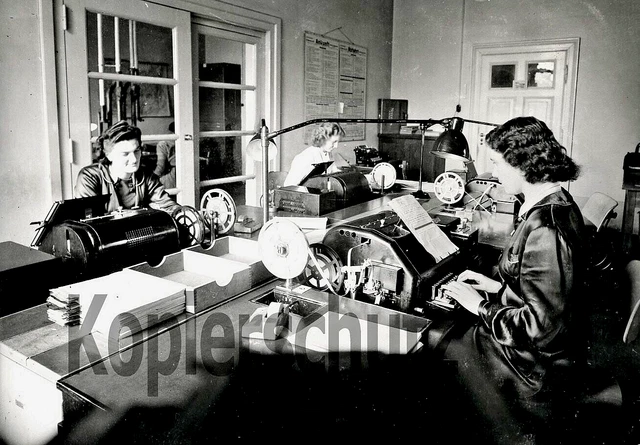 Original Eisenbahn Foto - Fernschreibstelle der Reichsbahn in Augsburg Hbf 1941