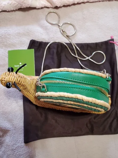 Kate Spade New York Spring Forward Wicker Snail Crossbody Bag Novelty Used JPN