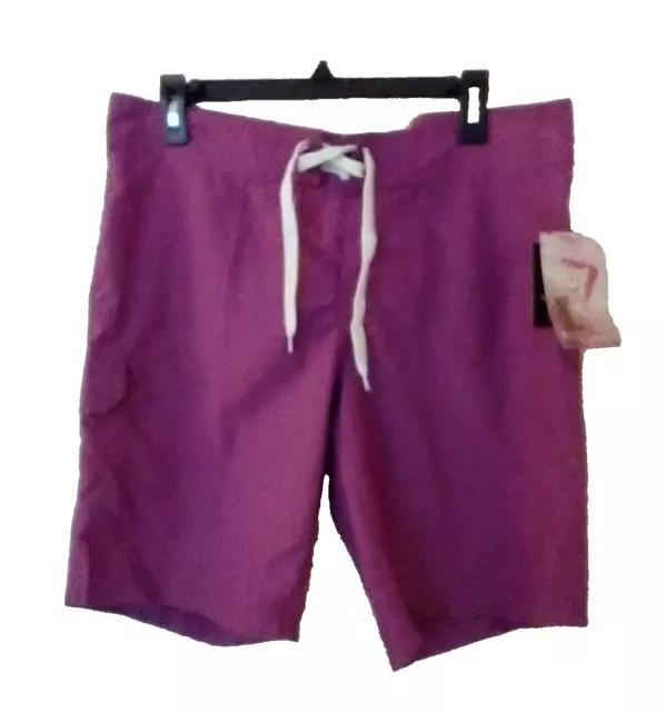 Kanu Surf Shorts Womens Size 8 Purple Stretch Marina Side Pockets