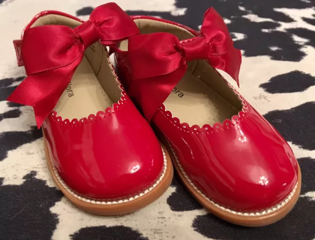 Felix & Flora Toddler Little Girl Mary Jane Flats Shoes Size 6 Red Brand New