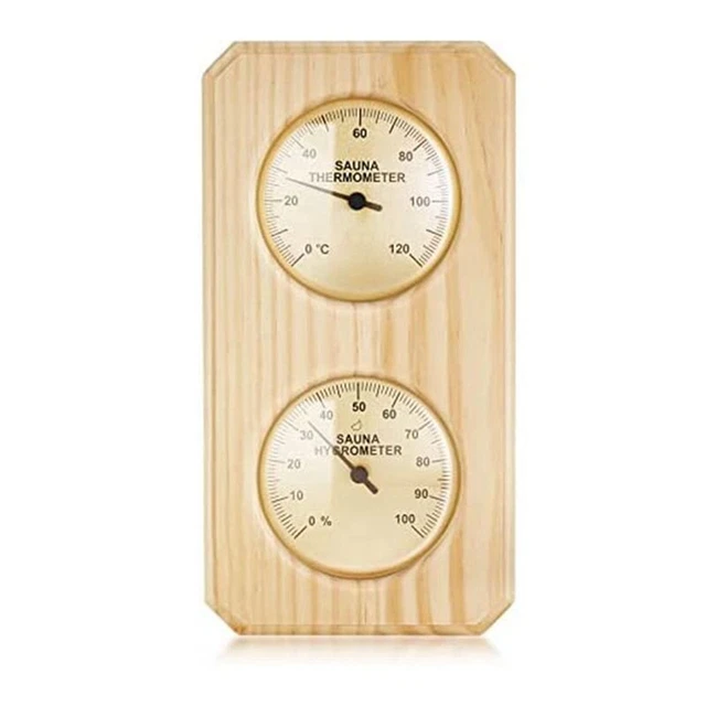 Termometro E Igrometro Per Sauna In Legno Lava 271 - Finitura Pino, 130x240mm