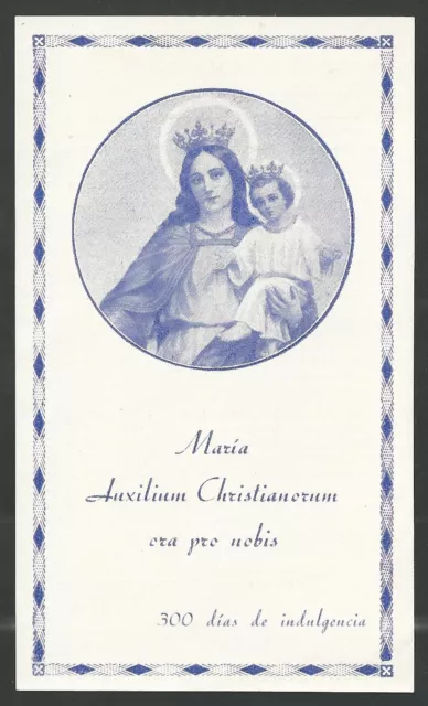 Estampa antigua de Maria Auxiliadora andachtsbild santino holy card santini