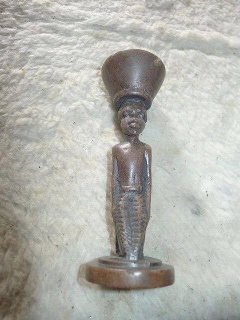 African Carved Native Female Candle Holder..Ebony...Old...........VGC