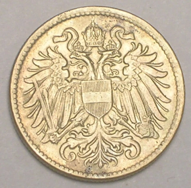 1916 Austria Austrian 10 Heller Double Eagle WWI Era Coin VF+