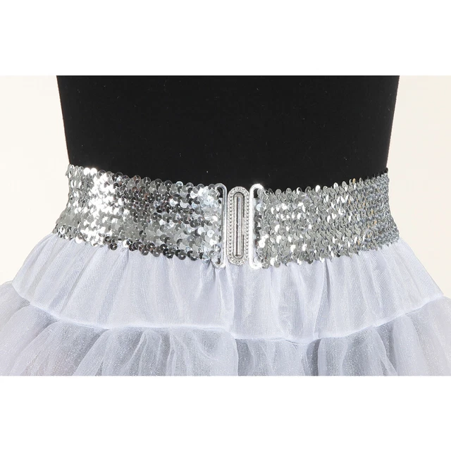 Cintura paillettes retrò elastico costume argento accessorio cintura vita