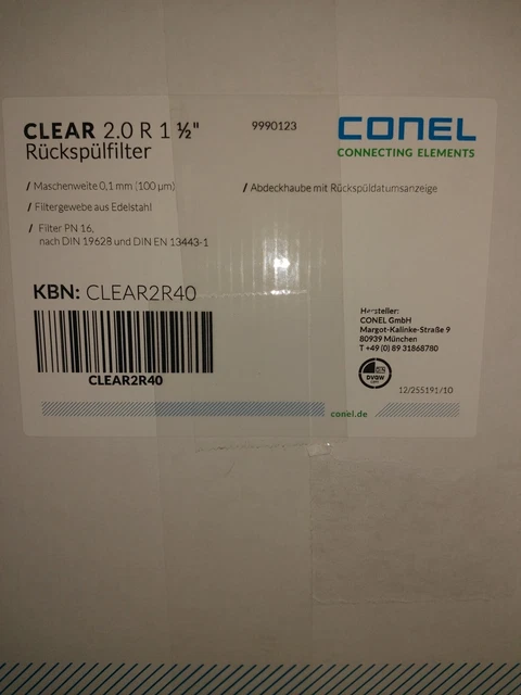 Conel Clear2R40 Rückspülfilter 2.0 R  1 1/2'' (DN 40) Neuware