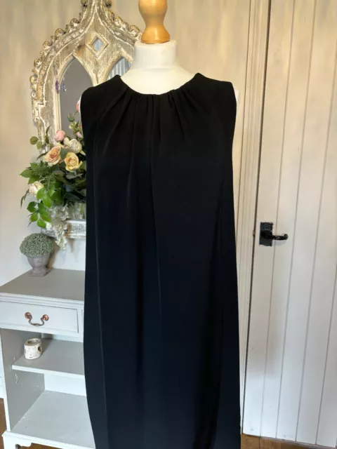 L.K. BENNETT ONCE Worn Navy Silk DR BEYA DEVORE SPOT Midi Dress UK 12 40.00 PicClick UK