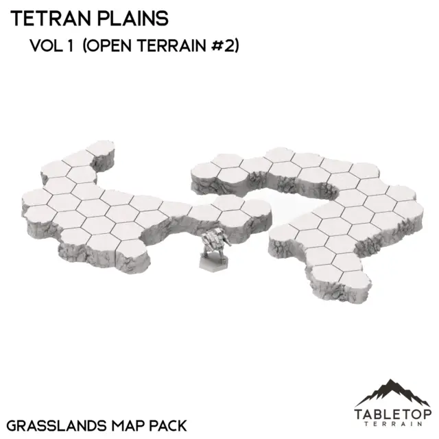 Tetran Plains Map Hill Sets - Hextech - 6mm - Compatible with Battletech