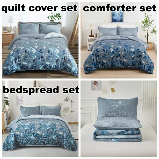 Bedspread Bed Set Comforter Quilt Doona Cover Queen Super King Size Pillowcases