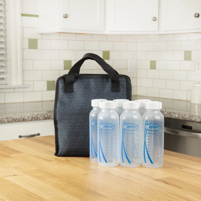 Fold & Freeze Bottle Tote, Breastfeeding Cooler Bag, 6 Baby Bottles Milk Storage