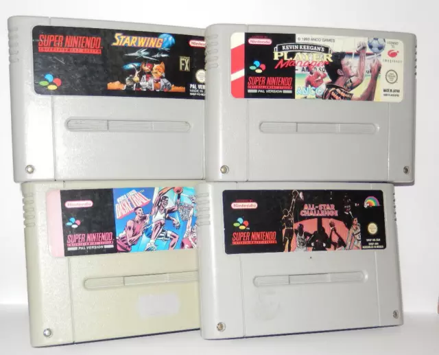 SNES  / Super Nintendo Spiele  Starwing, NBA Basketball, Player Manager