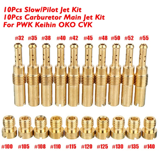 Motorcycle Carburetor Main Jet Set Slow/Pilot Jet Main for PWK PE Mikuni OKO