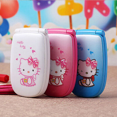 FLIP Carino Piccolo Hello Kitty cellulare mobile Mini miglior regalo per Lady Kids Girls